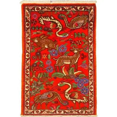 One Of The Kind Persian Museel Rug 3'5" X 2'3"